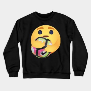 I love Soccer new hug emoji reaction ball Crewneck Sweatshirt